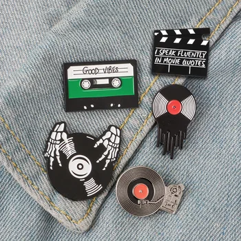 Punk Musik Elskere Emalje Pin-Gode vibes tape DJ vinylplade Player-badge broche Revers pin-Jeans skjorte Cool Gotiske Smykker Gave