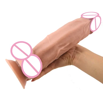 Realistisk dildo med sugekop hudfarve store penis