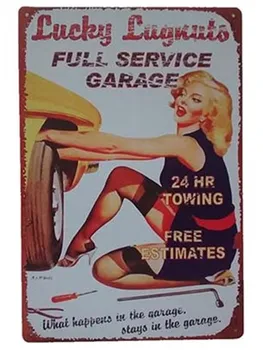 Retro Girl Nummerplader Pin Up Vintage Plakat Tin Tegn Pinup Wall Decor Bar Pub Club Home Decor 20x30cm