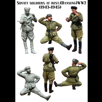 Skala 1/35 Umalet Harpiks Figur Sovjetiske soldater i hvile 2 tal samling figur