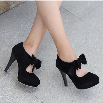 Sko kvinder bue stiletto høje hæle pumper damer mode platform fest bryllup sko stor størrelse shoes mujer sort rød beige