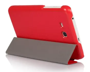 Slank Silke Magnet Klip-Stand Læder Etui Funda Capa Cover Til Samsung Galaxy Tab 3 Lite 7.0 T110 T111 T113 T116 +Film +Pen