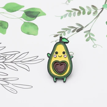 Så Søde Avocado Emalje Pin Hjertet Frugt Core Avocado Broche Badge Taske Denim Skjorte Krave Pin-Tegnefilm Tropiske Plante Frugt Smykker