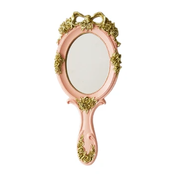 Søde Kreative Vintage Spejle Makeup Spejl Håndholdte kosmetikspejl med Håndtag for Gaver