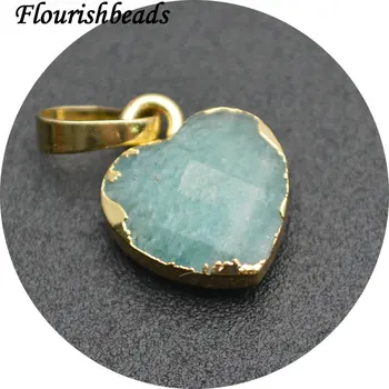Søde Naturlig Gemstone Facetteret Hjerte Form Sten Vedhæng Lille Størrelse 10mm Smykker ( Ametyst / Amazonit / Labradorit )