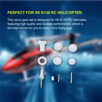 T-power Plast Servo Gear Sæt RC Helikopter Reservedele Tilbehør til XK K130 RC Helikopter, RC Drone Hvid