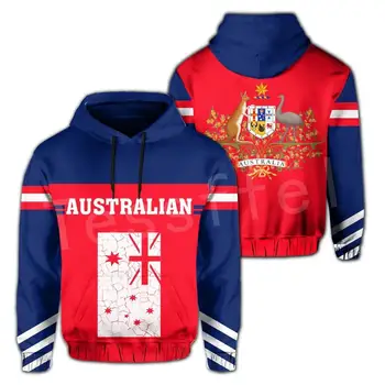 Tessffel Australien kangaroo Symbol Land Flag, Harajuku Pullover Sweatshirt Sjove Træningsdragt 3DPrint Mænd/Kvinder Casual Hættetrøjer B9