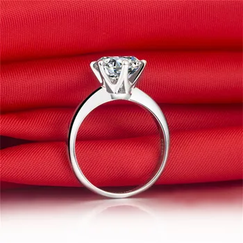 Testen er Positiv 0.5 CT 5MM D-E Moissanite Diamant Ring Trendy S925 Engagement Smykker til Kvinder Vielsesring
