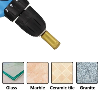 Ti-Belagt Diamant Bore Bit 7pcs 5/6/8/10/12/14/16mm for Glas Fliser Marmor, Granit Hul Kerne Cutter Boret