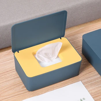 Tissue Box med Låg Baby Vådservietter Dispenser Etui til Serviet Våd Tør Opbevaring Boks Til Hjem, Bil FAS6