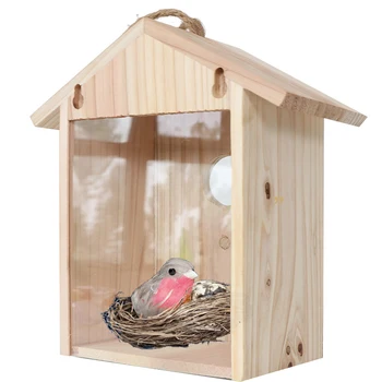 Træ-Nesting Redekasse Fugl Hus Lille Vilde Fugle, Blå Tit Robin Sparrow Garde Træ-Birdhouse I Massivt Træ Træ Birdhouse