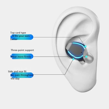 TWS Bluetooth Hovedtelefoner 5.0 Mini LED Display Hovedtelefoner Stereo Lyd Trådløse Headsets Øretelefoner Sport med Mikrofon