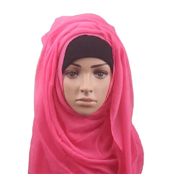 Tørklæder Til Damer Muslimske Tørklæder Lang Wrap Bløde Lyddæmper Kvinder Maxi Solid Bomuld Tørklæder, Hijab Pashmina Sjaler Foulard
