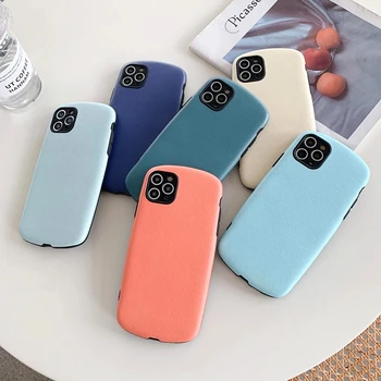 Ultra-tynd, Solid Farve Mat Phone Case For iPhone 11Pro Tilfælde SE XR-X XS Max 7 8 Plus Mode Oval Enkel Candy Farve Soft Cover