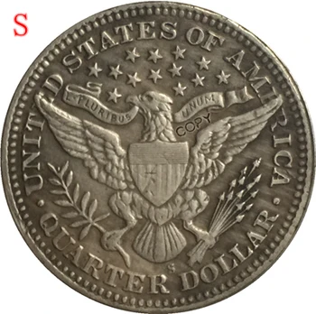USA 1893 P,O,S FRISØR-ELLER FRIHED HEAD QUARTER DOLLARS KOPIERE MØNTER