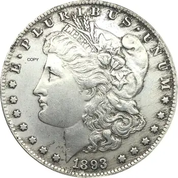 Usa 1893 S Morgan Én Dollar OS Mønt Frihed Cupronickel Sølv Forgyldt In god we Trust Kopi Mønt