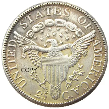USA1804 Draperet Bust Kvartal Dollar Sølv Forgyldt Kopi Mønt