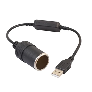 USB 5V og 12V Bil Lighter Stik Power Kvindelige Converter PVC Adapter Kabel Ledning