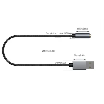 USB-A Til 3,5 mm Digital Audio Adapter Kabel Computer, HIFI Sound Card Audio Adapter USB Headset 2-in1 lydkort