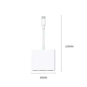 USB-C Digital AV Multiport-Adapter med USB-Port Hvid Holdbar til Apple