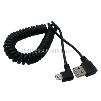 USB Mandlige 90 grader til mini-USB-Ret Strækning foråret kabel til Mobil harddisk og mobile navigation