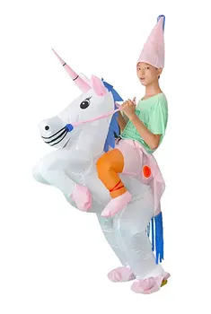 VARM Voksen, Halloween Kostumer Oppustelige Unicorn Kostumer Ride på Himlen Hest Luft Blæser Op Tøj Komplet Sæt Ensartede Sjove Kostume