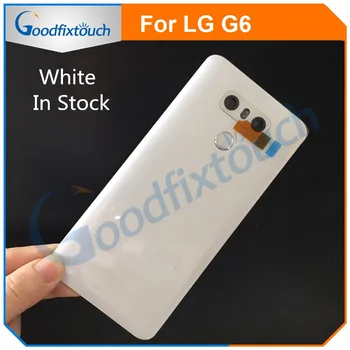 White LG G6 H870 bagcover Batteri Døren Tilbage Boliger Bageste Tilfælde Forsamling Med Kamera Linse glas Fingeraftryk Flex Kabel