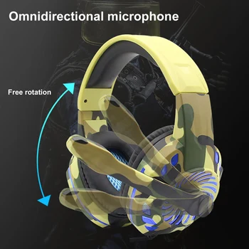 Wired Stereo Sound-LED Lys Gaming Headset Støj Annullering Hovedtelefon Hovedtelefon